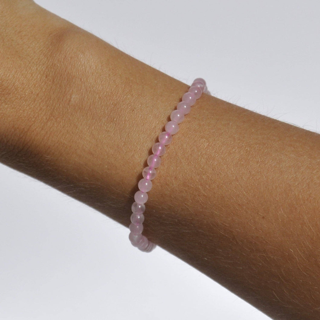 Rose Quartz Bead Bracelet for Love, Romance, Self-Love, Self-Worth