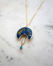 Annie Necklace - Blue, Gold & White with Turquoise & Lapis: 18 inch