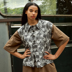 Pansy Sleeveless Smock Shirt