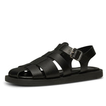 Krista Black Fisherman Leather Sandal - size 38 and 39 only
