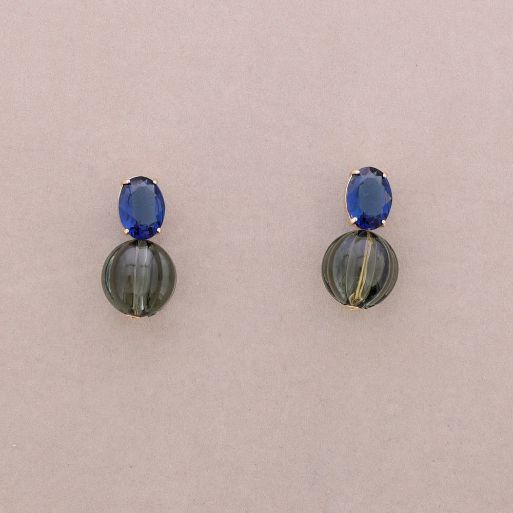 Resin Ball Drop Earrings Gris