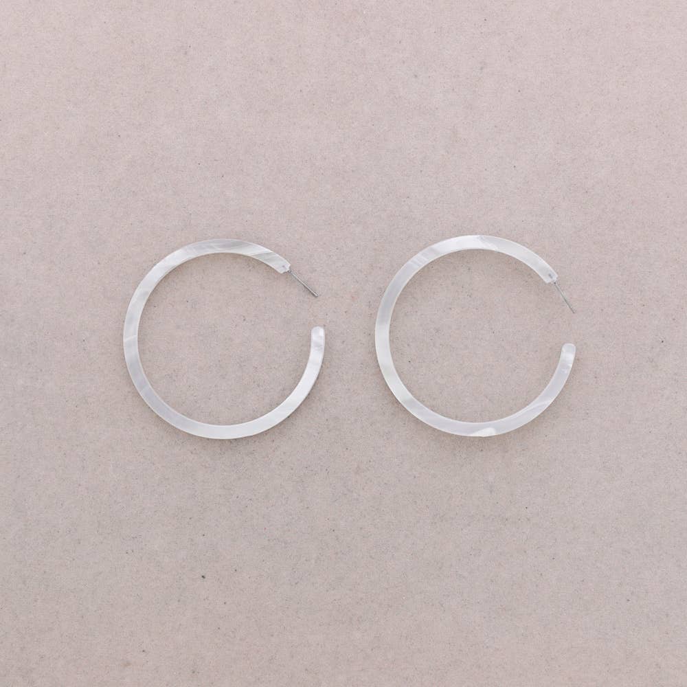Resin Hoop Earrings Gris