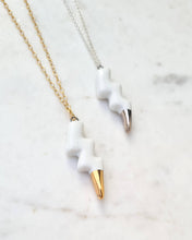 Strike Porcelain Pendant White Porcelain and Gold