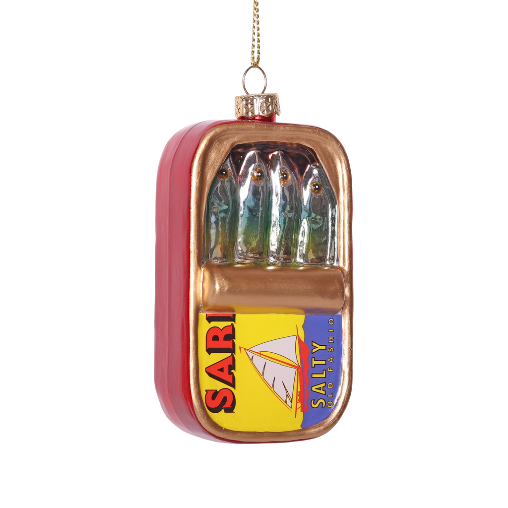 Sardines Can Glass Decoration, 10cm