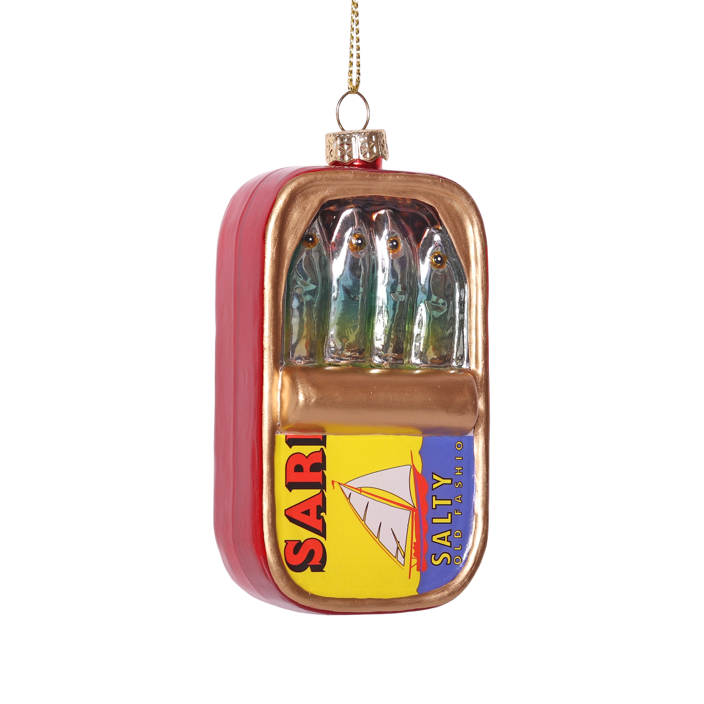 Sardines Can Glass Decoration, 10cm