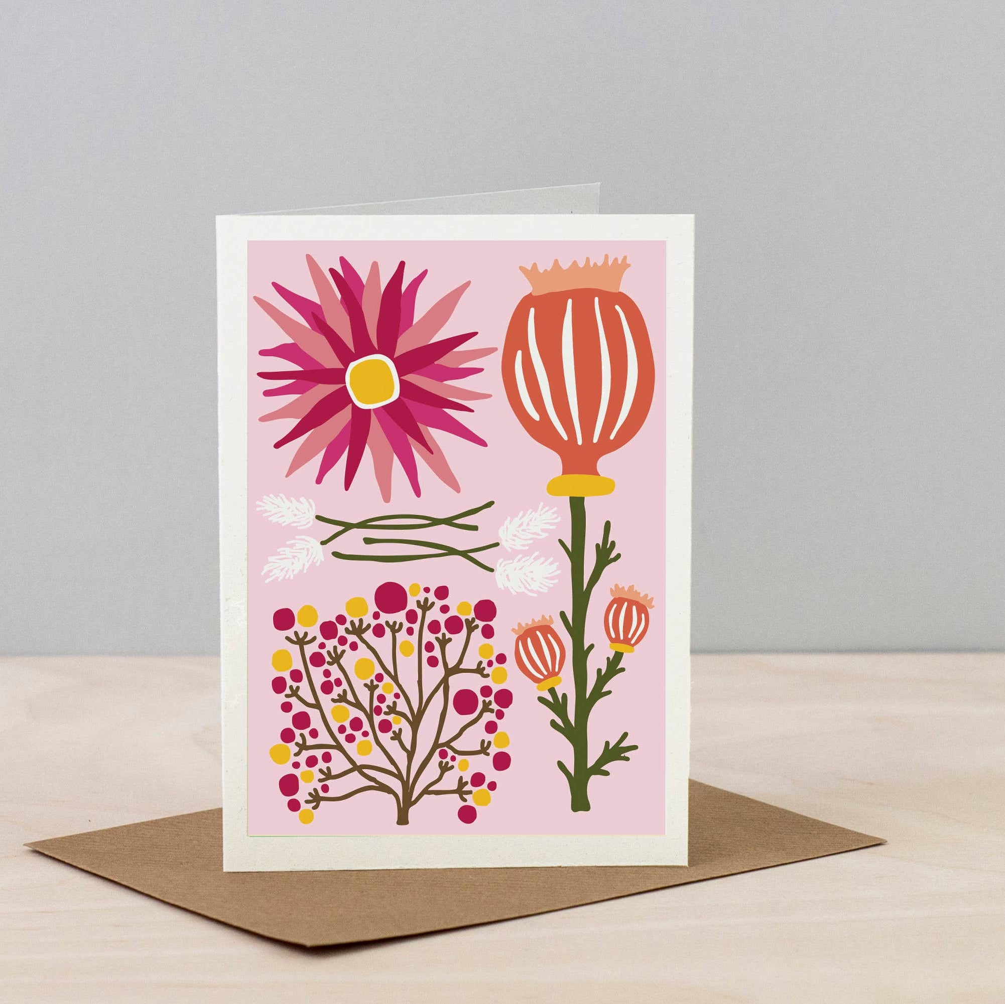 Pink All Occasions Dried Flower Card