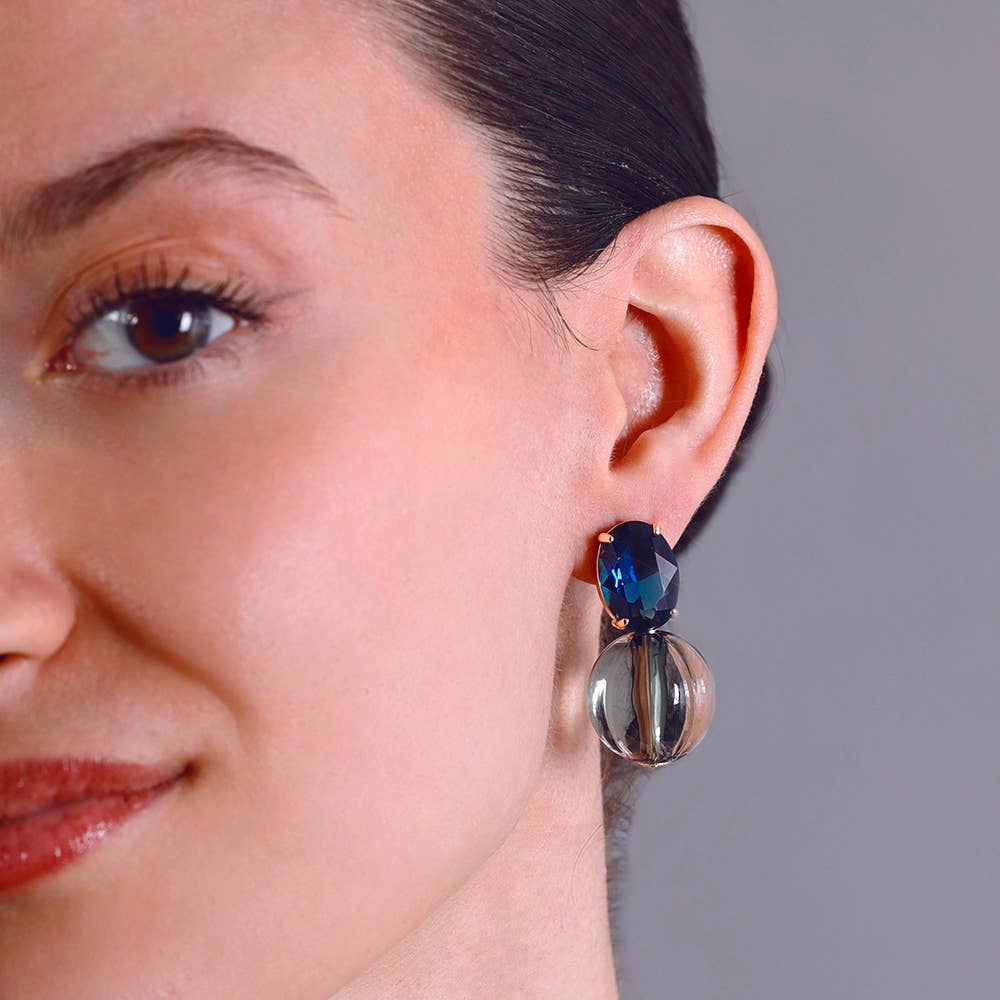 Resin Ball Drop Earrings Gris
