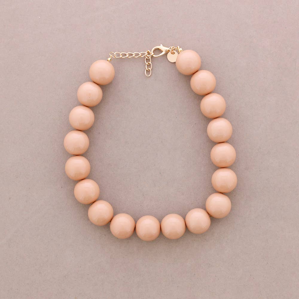 Resin Ball Bead Choker Rosa palo