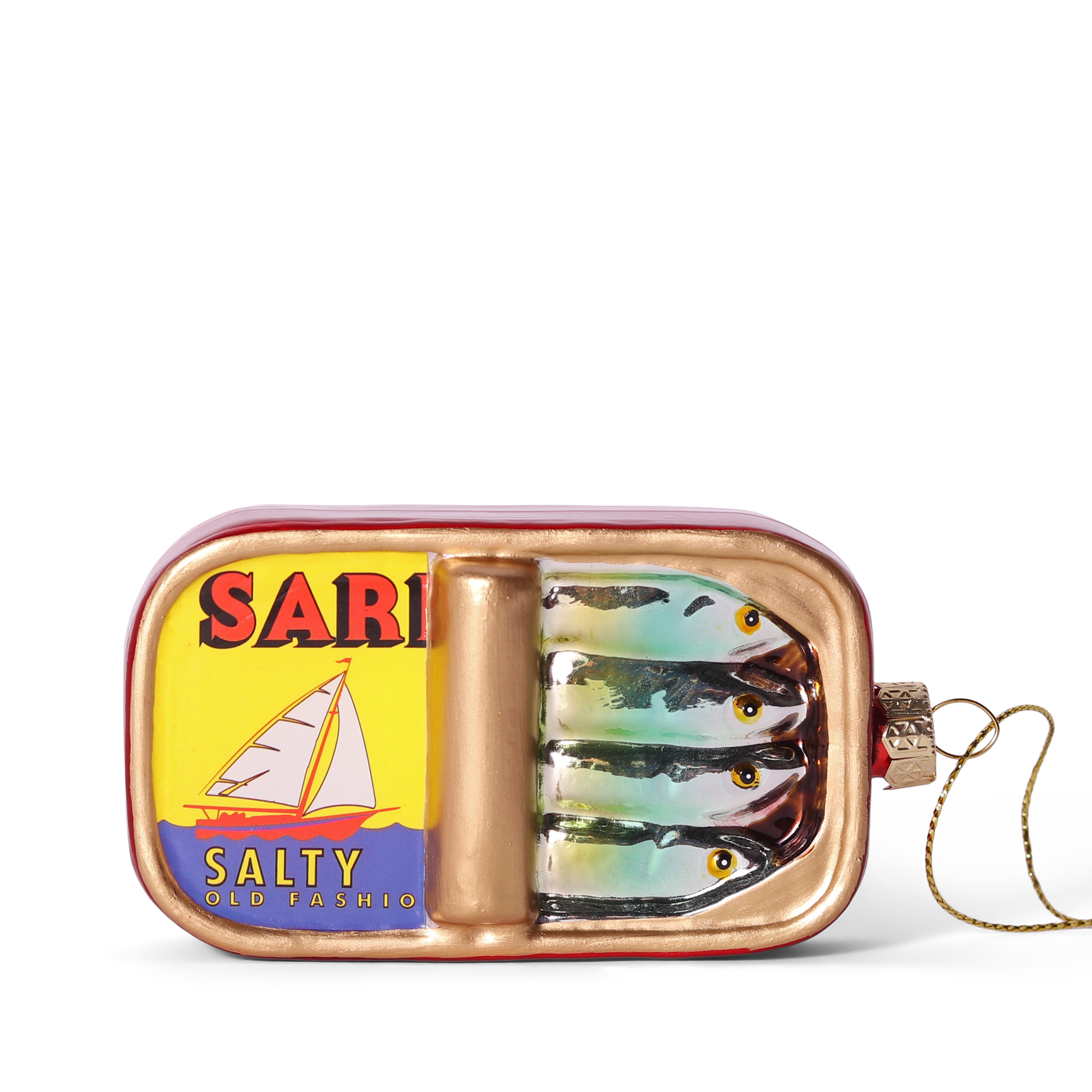 Sardines Can Glass Decoration, 10cm
