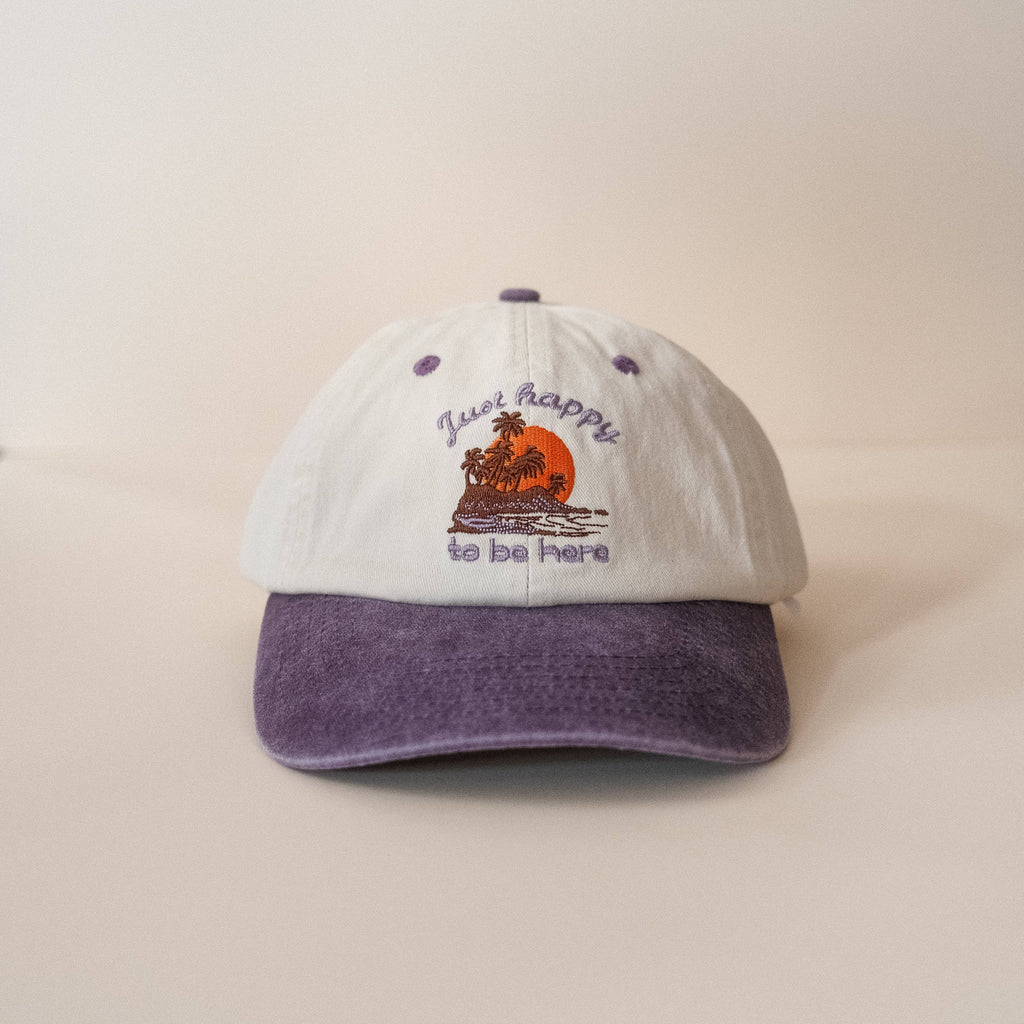Just Happy To Be Here Embroidered Cap