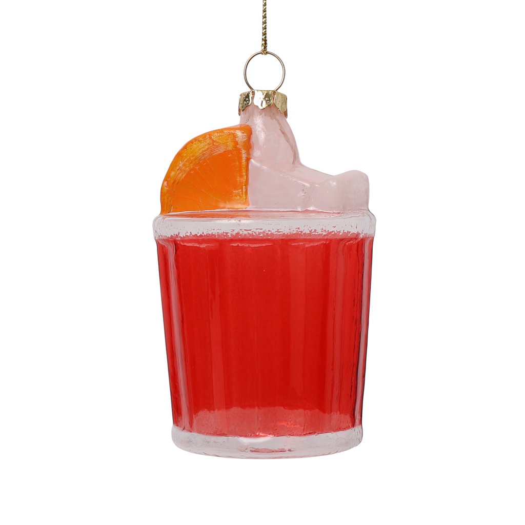 Negroni Glass Christmas Decoration, 9cm