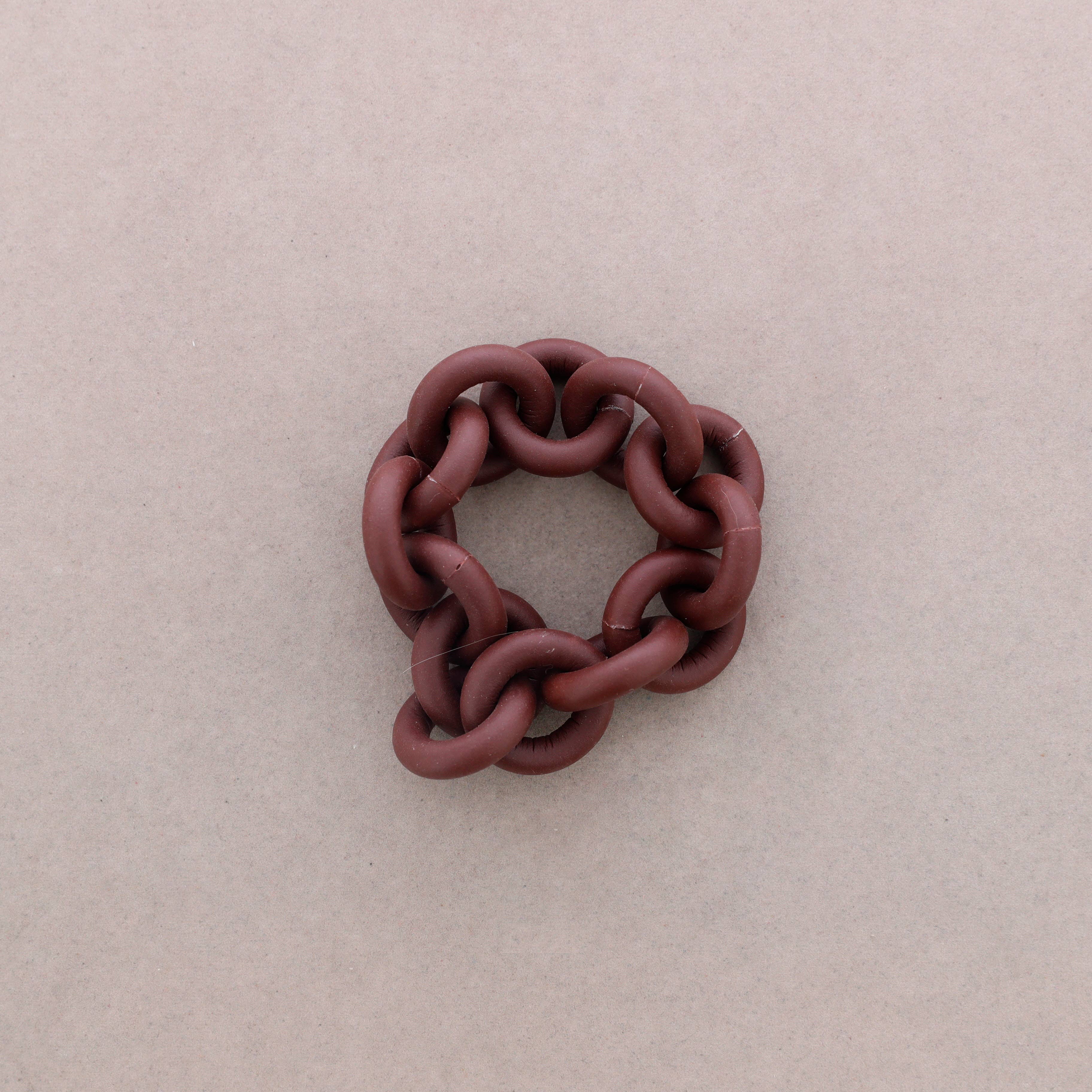 Brown Rubber Link Bracelet