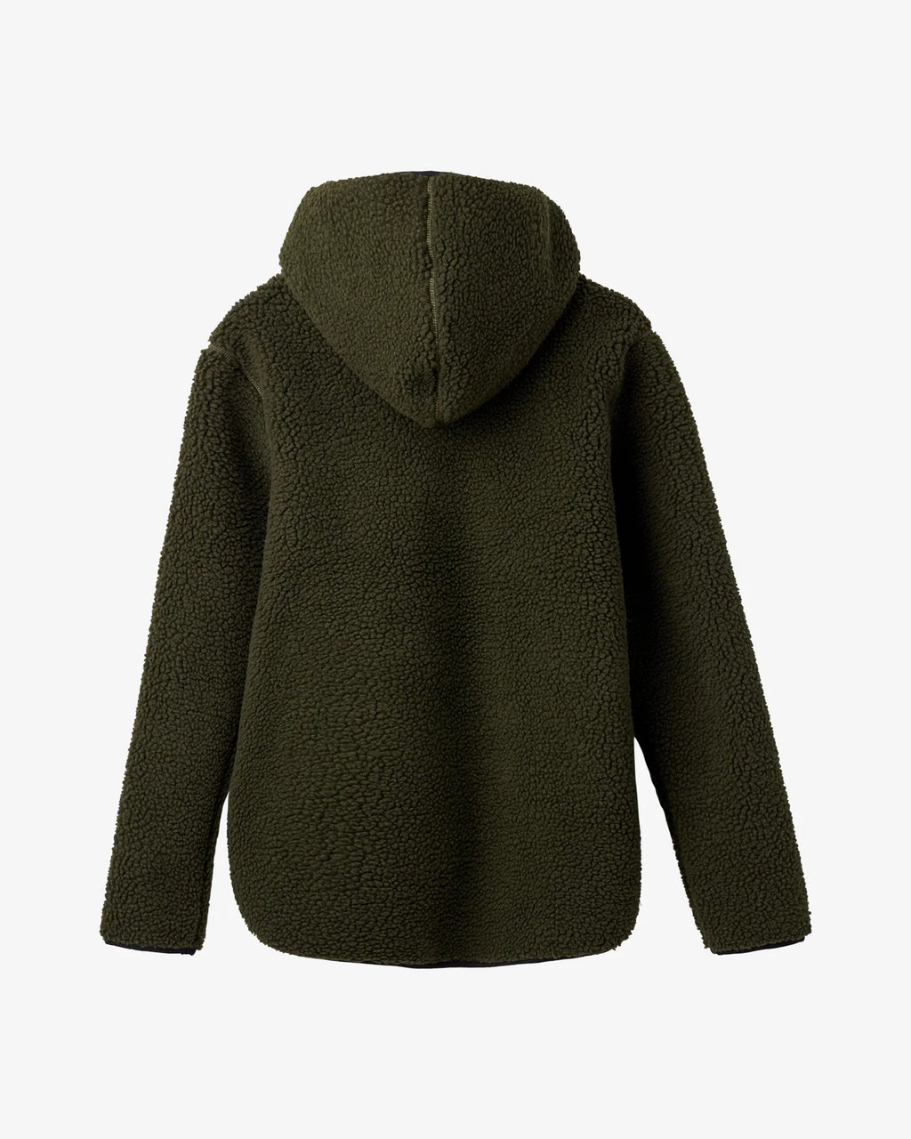 Army Green Hooded Pile Jacket