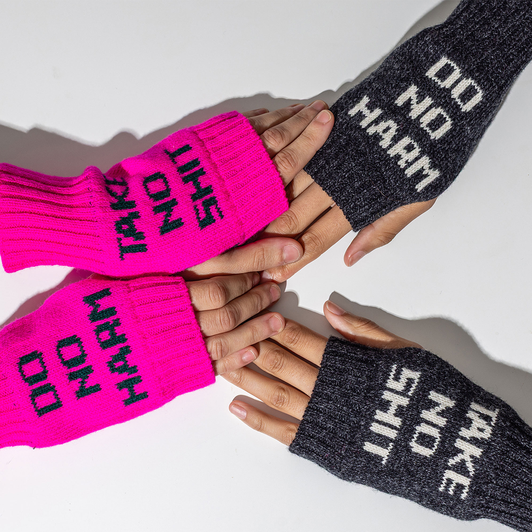 Do No Harm Take No Shit Wrist Warmers