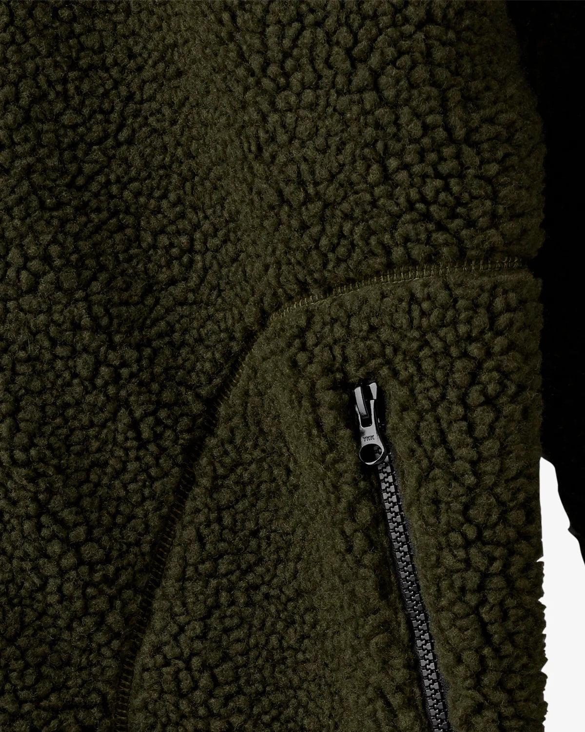 Army Green Hooded Pile Jacket