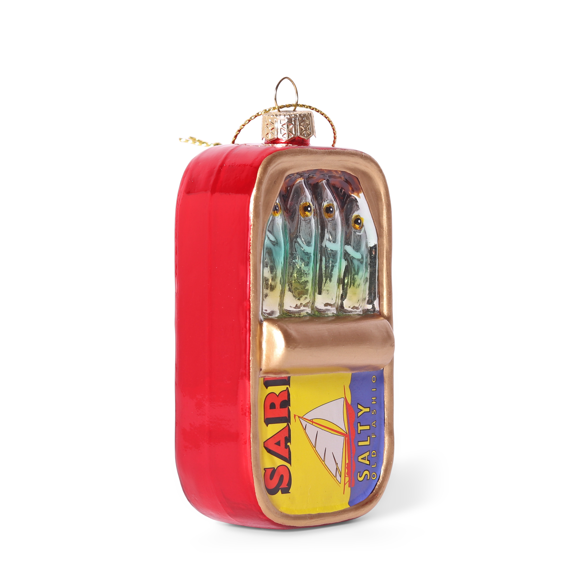 Sardines Can Glass Decoration, 10cm