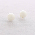 Rounded Steel Earrings Beige