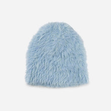 Faux Fur Knit Beanie: Periwinkle