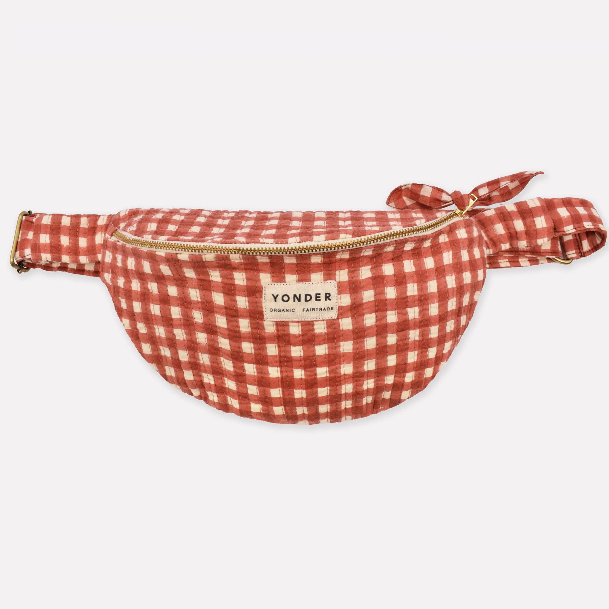 Cotton Quilted Bumbag | Gingham | Ginger - Last One