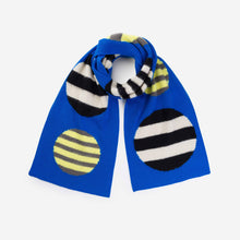 Stripe Dot Big Scarf: Cobalt