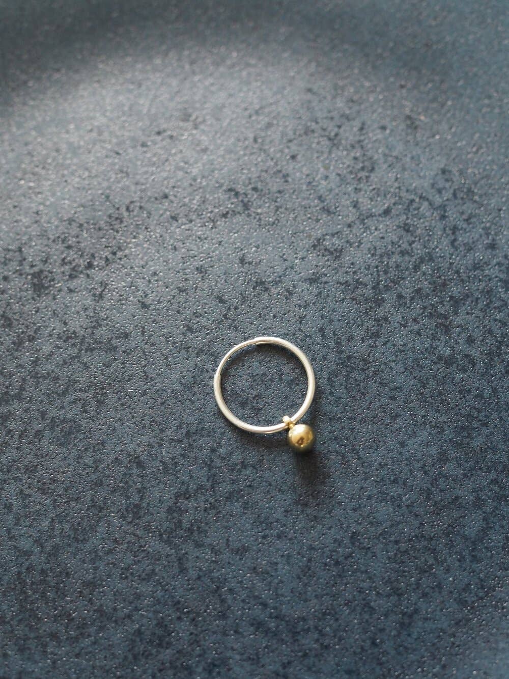 Mini Ball Brass and Silver Earrings