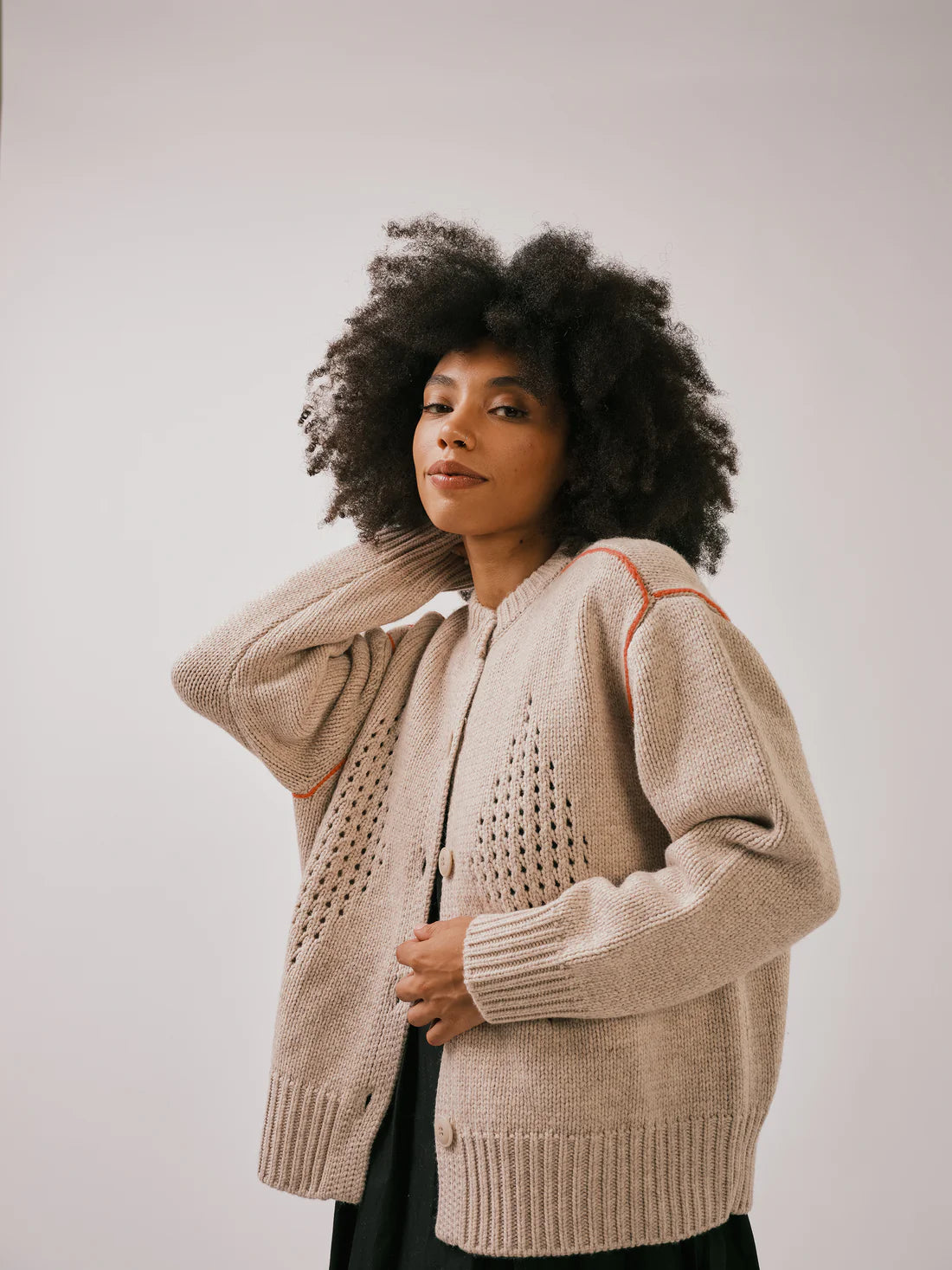 Diamond Eyelet Cardigan