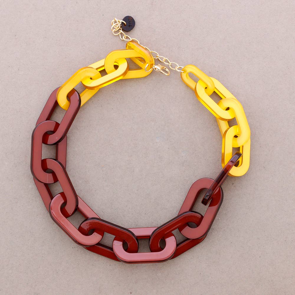 Bicolor Resin Link Choker Blue