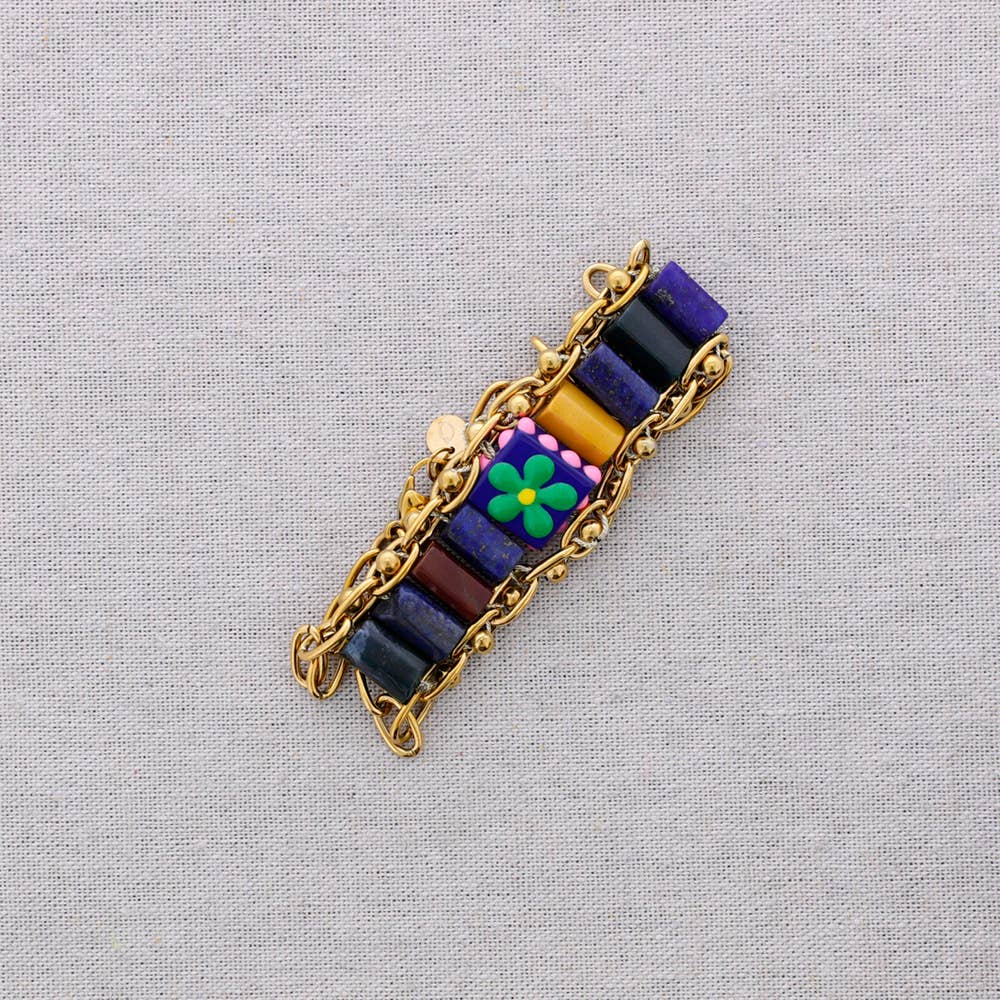 Bracelet with Beads and Stones Azul