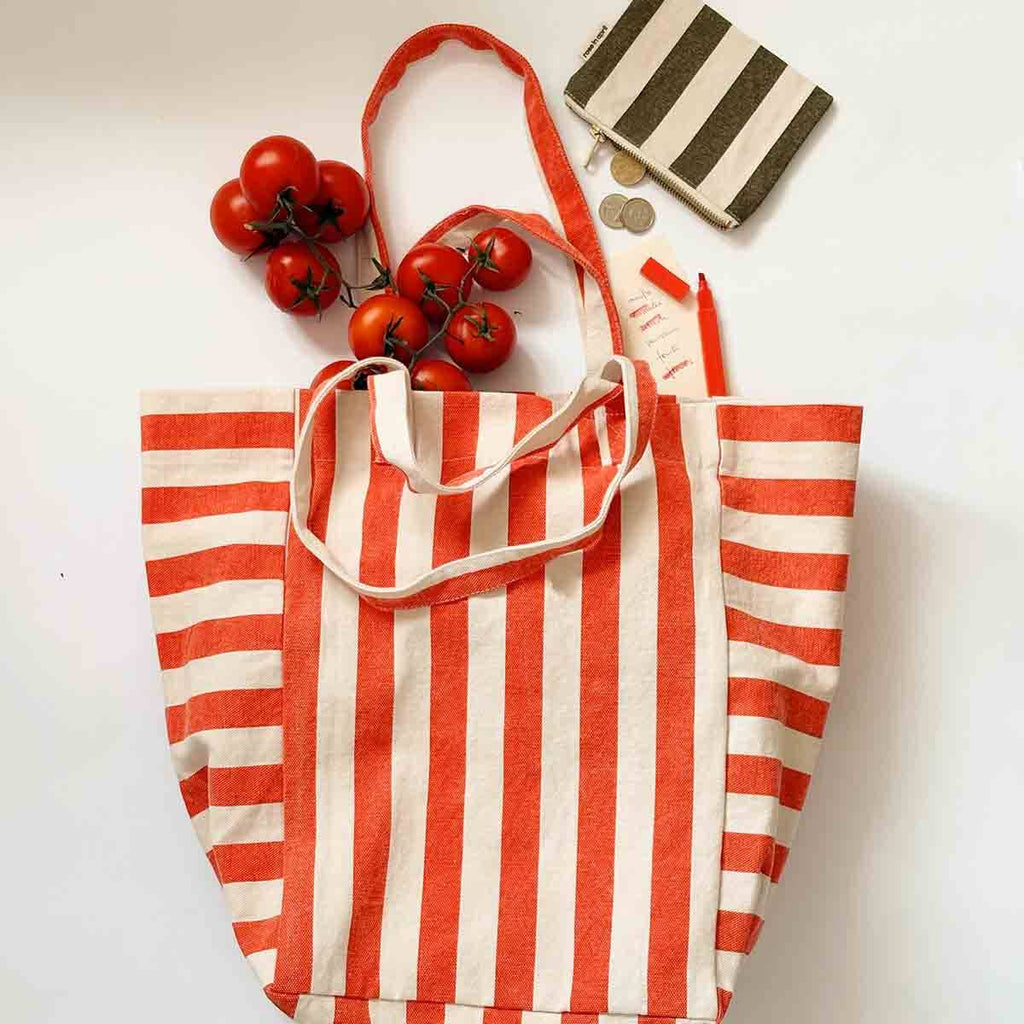 Red Stripe Elizabeth Tote Bag