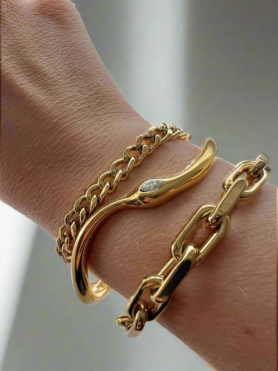 Gold Plated Link Chain Bracelet