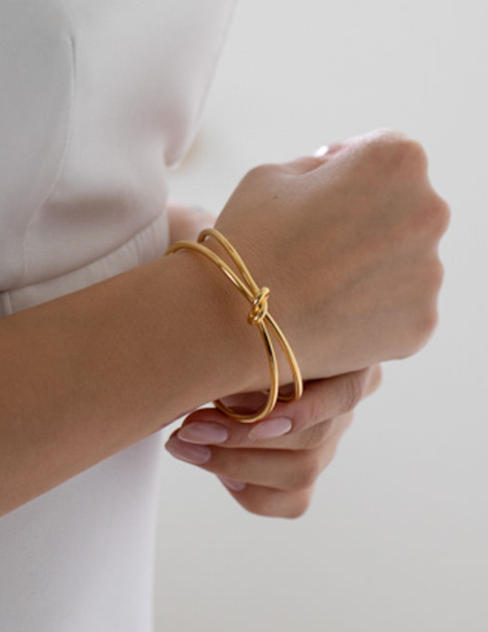 Gold Plated Knot Cuff Bracelet
