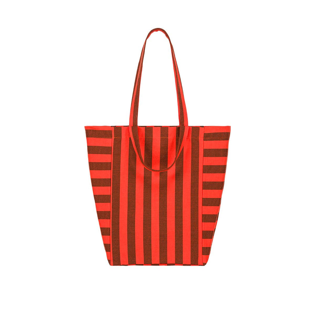 Brown and Red Stripe Elisabeth Tote bag