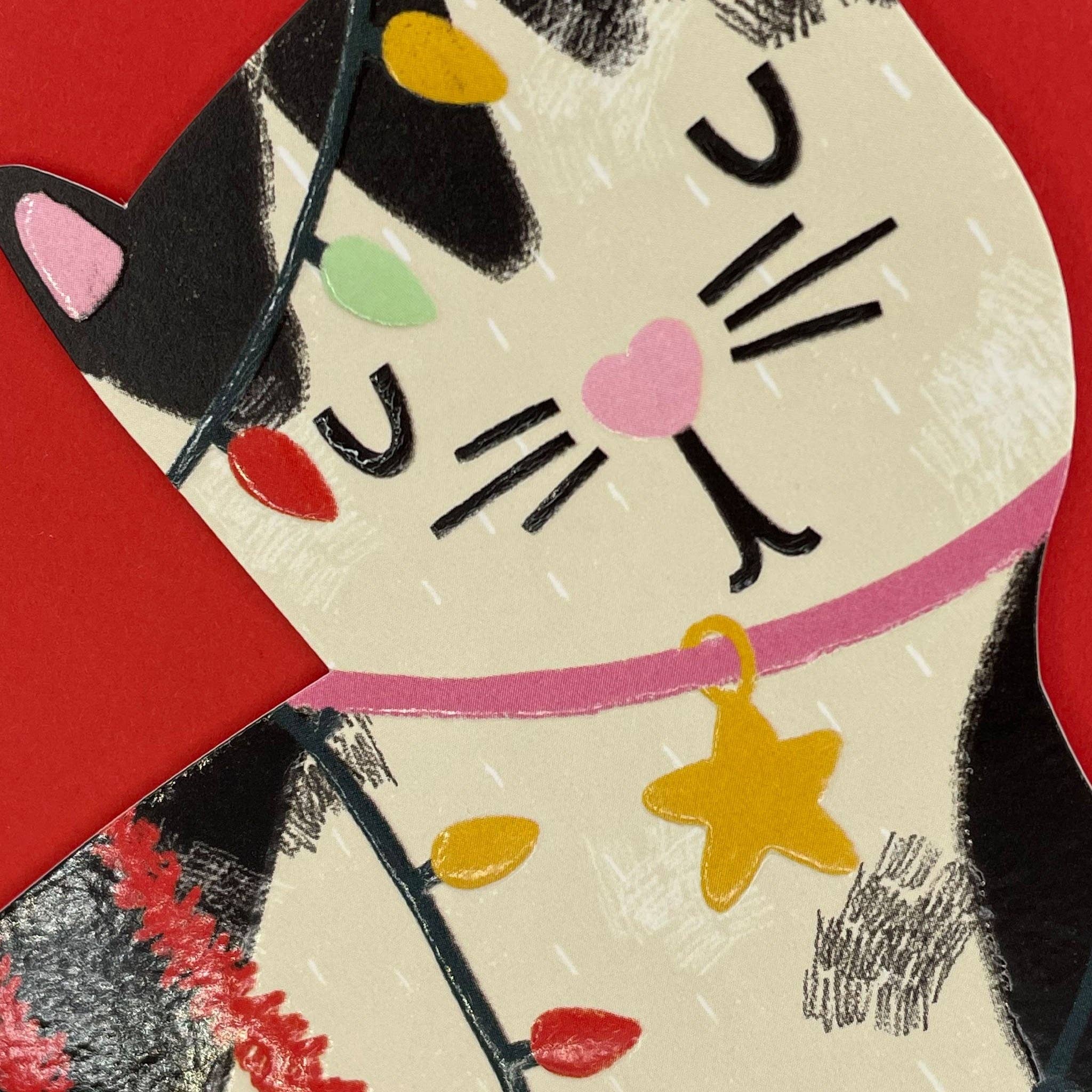 Black & White Cat Christmas Card