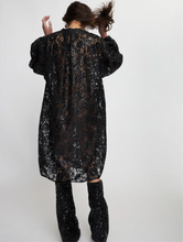 Lace Sequin Shirt Dress