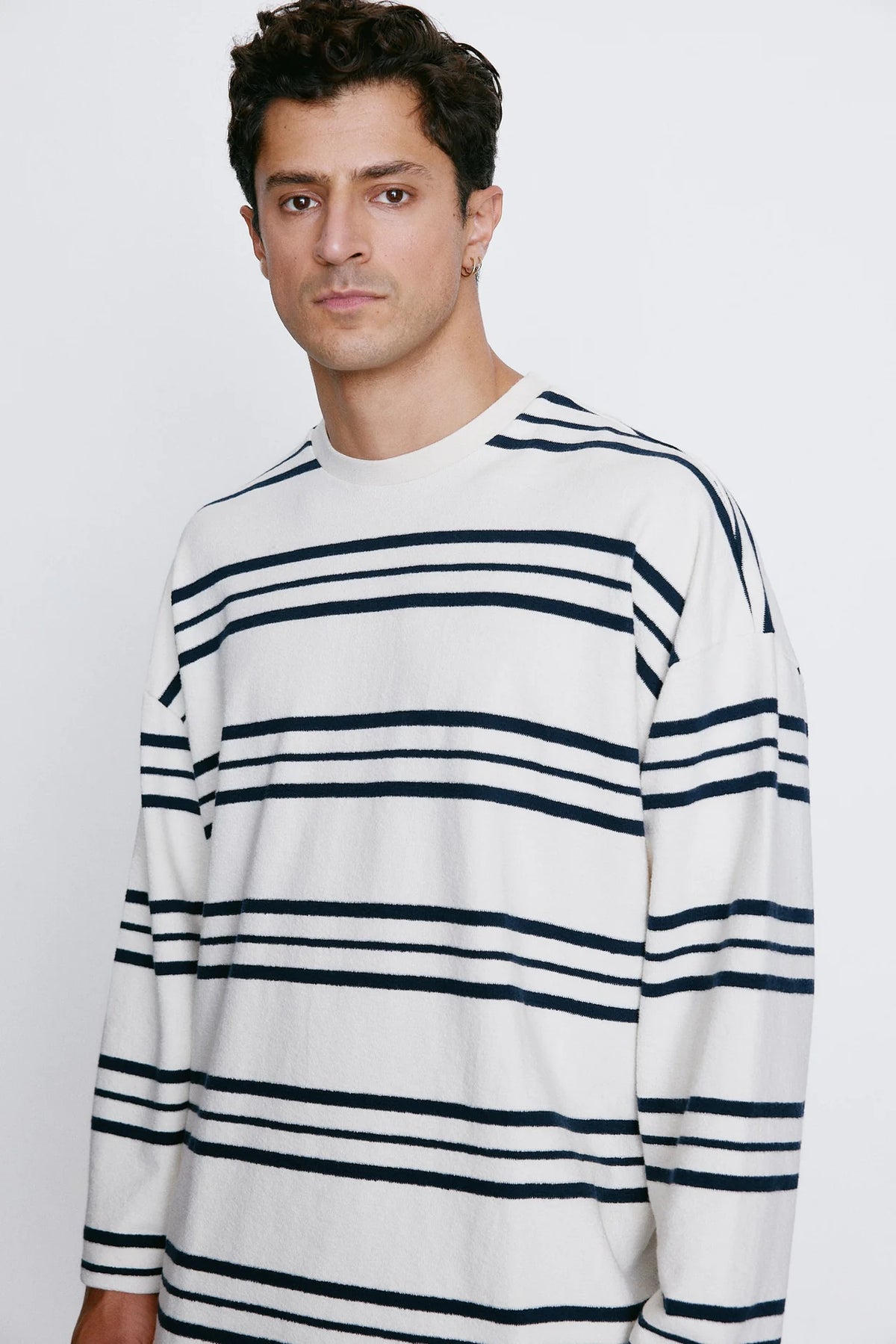 Dark Navy Stripe Terry T-shirt