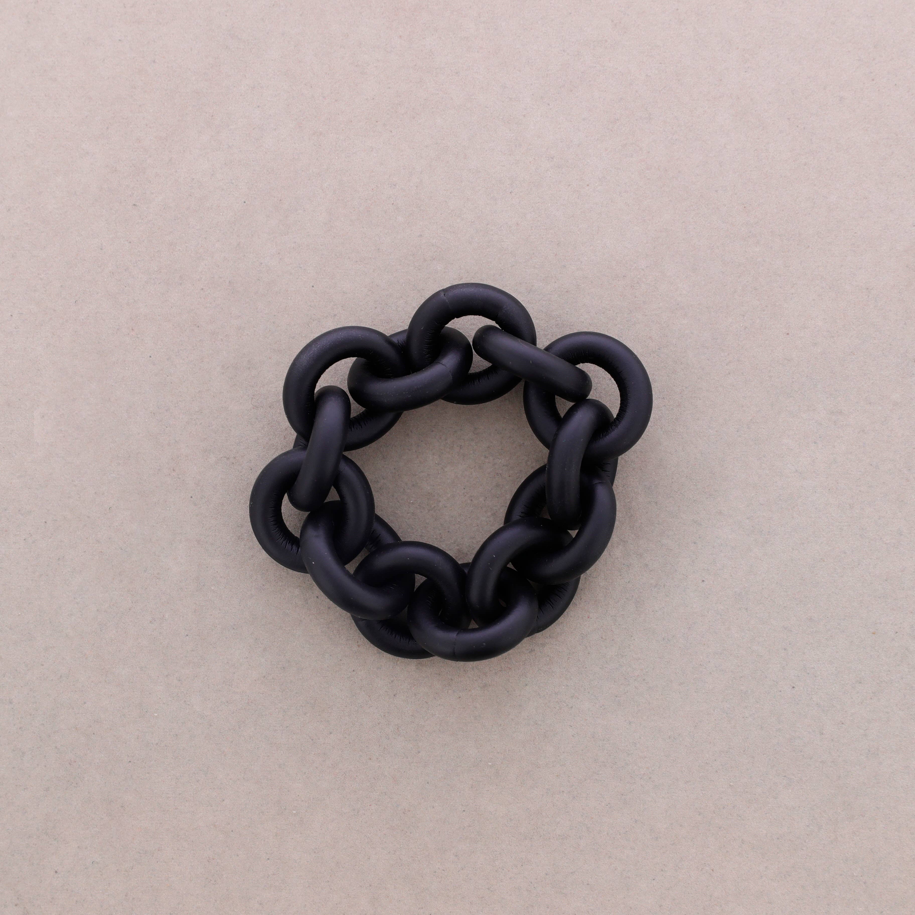 Black Rubber Link Bracelet