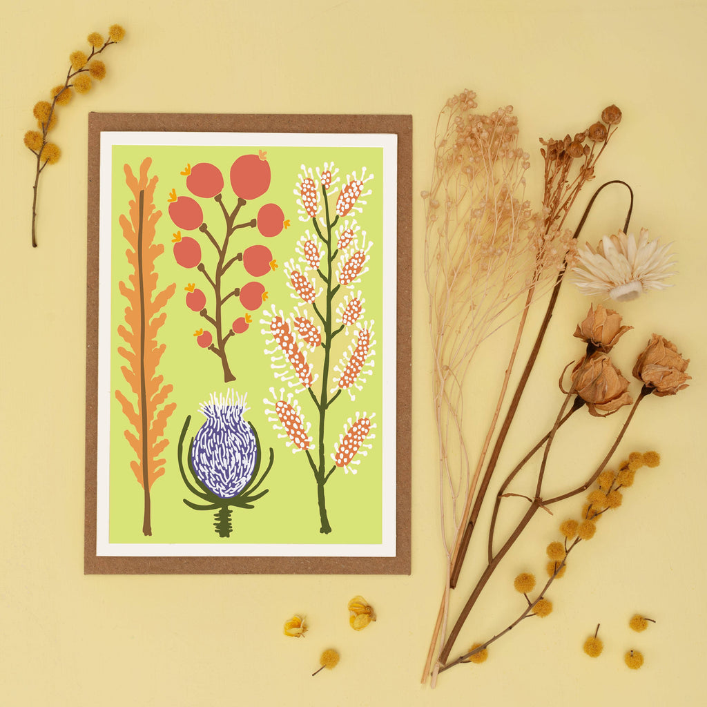 Yellow All Occasions Dried Flower Card