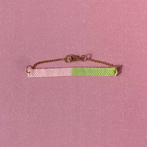 Colour Block Bracelet: Pear Green and Salmon