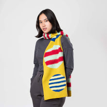 Stripe Dot Big Scarf: Golden Olive