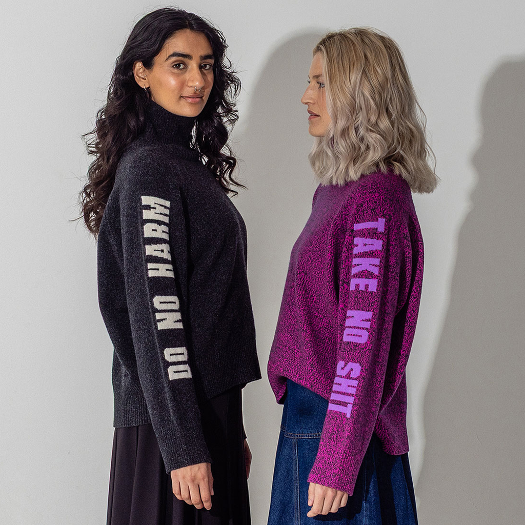 Do No Harm Take No Shit Merino Funnel Jumper