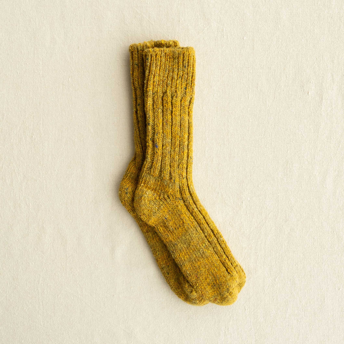 Yellow Recycled Wool Organic Cotton Low Gauge Socks
