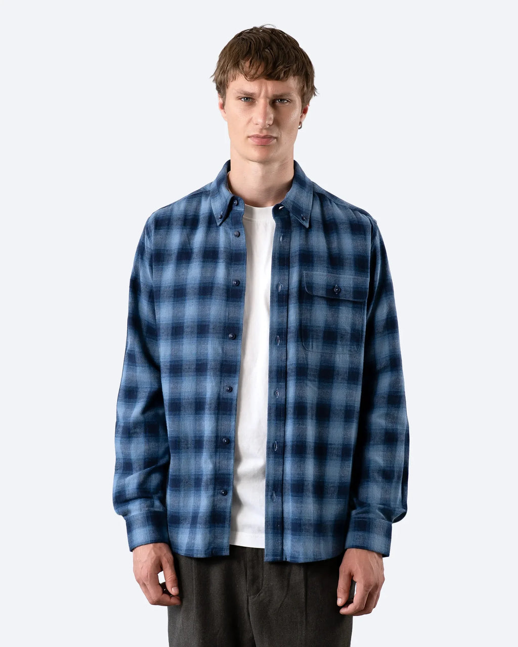 Blue Mustang Check Larry Shirt