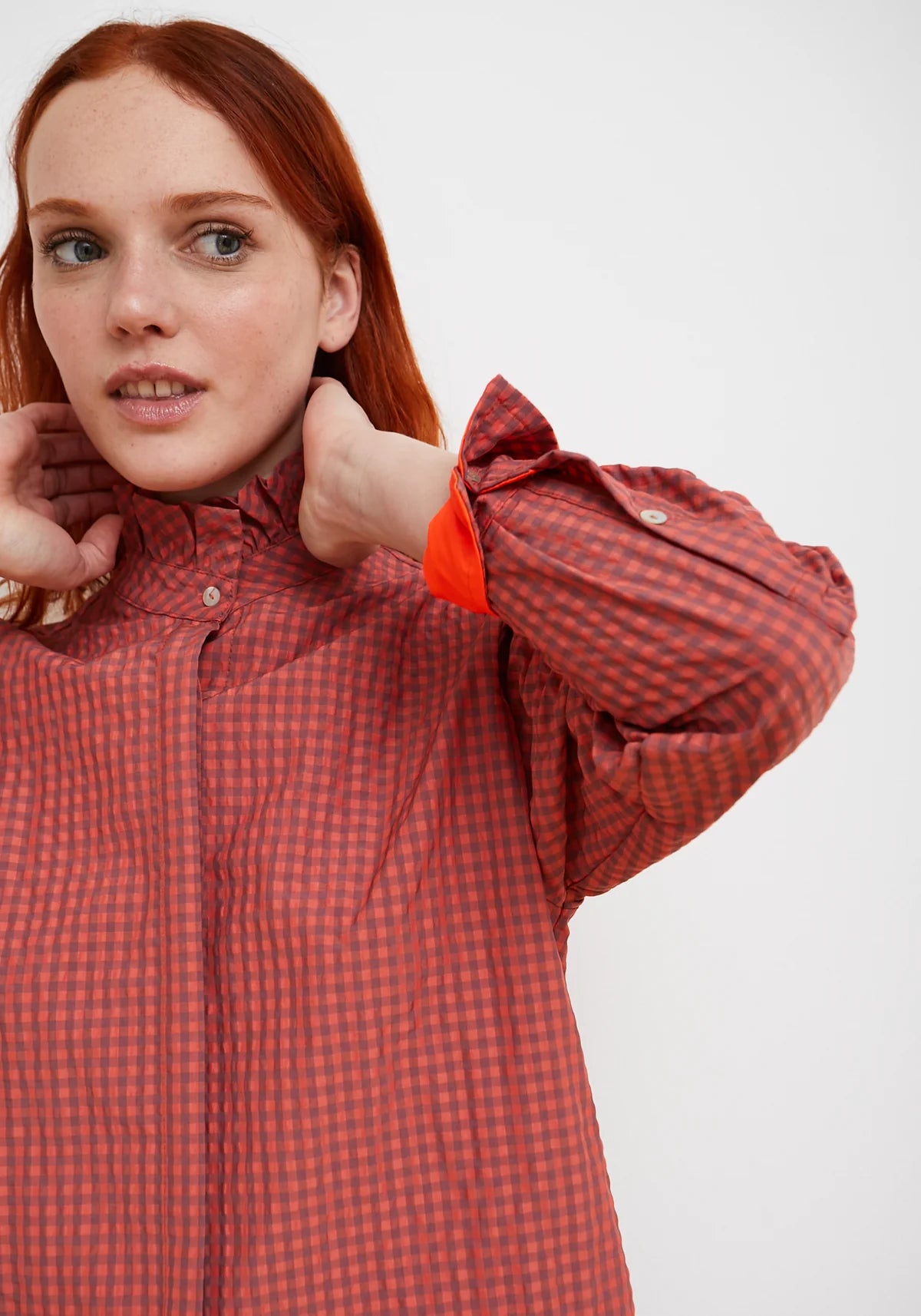 Coral Vichy Technical Shirt