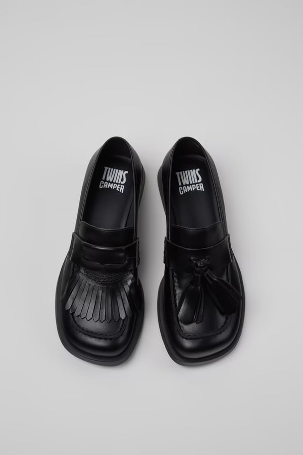 Twin Black Leather Loafers