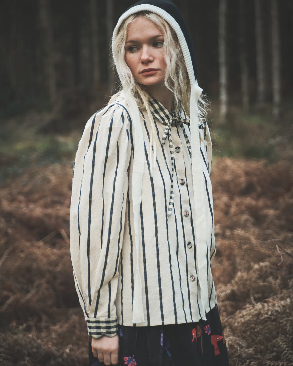 Stripe Scallop Blouse