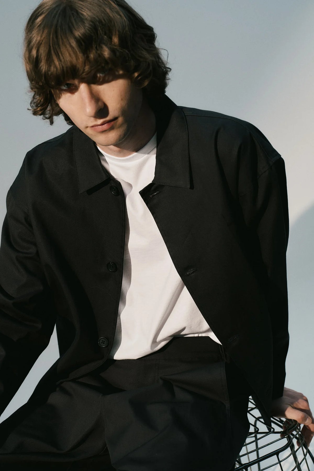 Blue Graphite Oversized Work Jacket