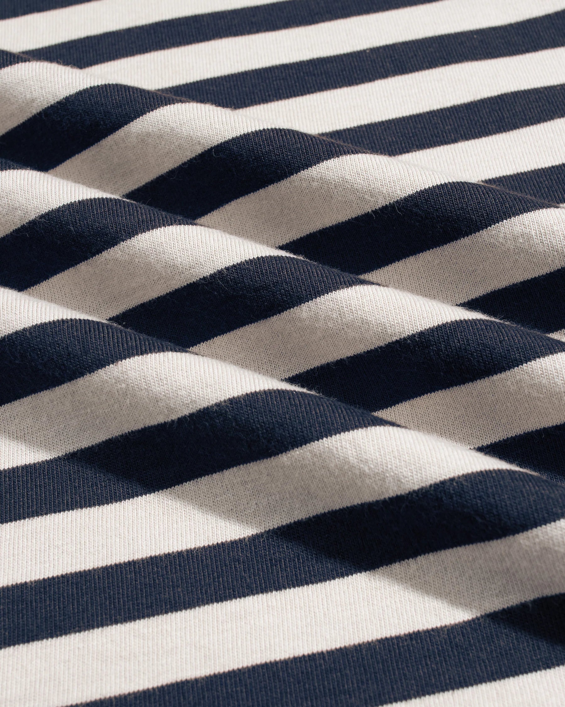 Navy & Sand Breton Stripe T Shirt