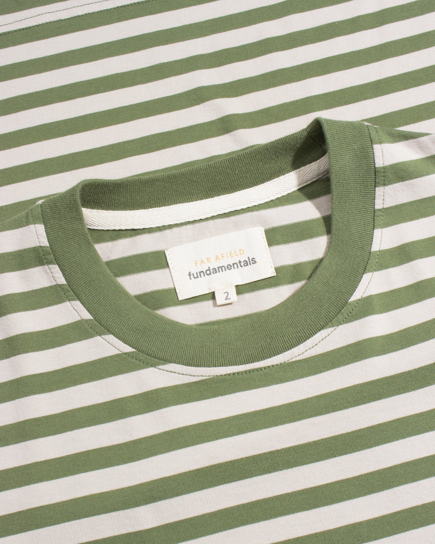 Green & Sand Breton Stripe T Shirt