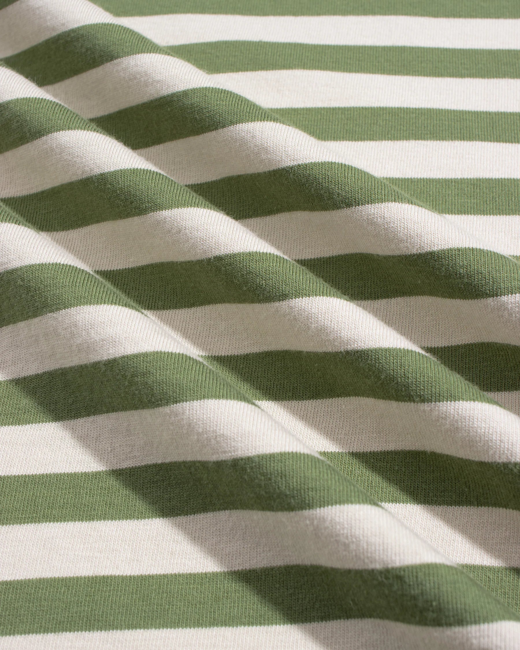 Green & Sand Breton Stripe T Shirt
