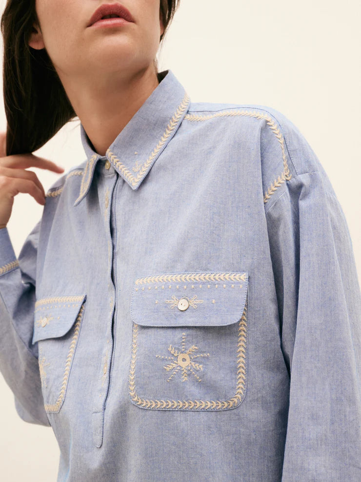 Dark Chambray Blouse